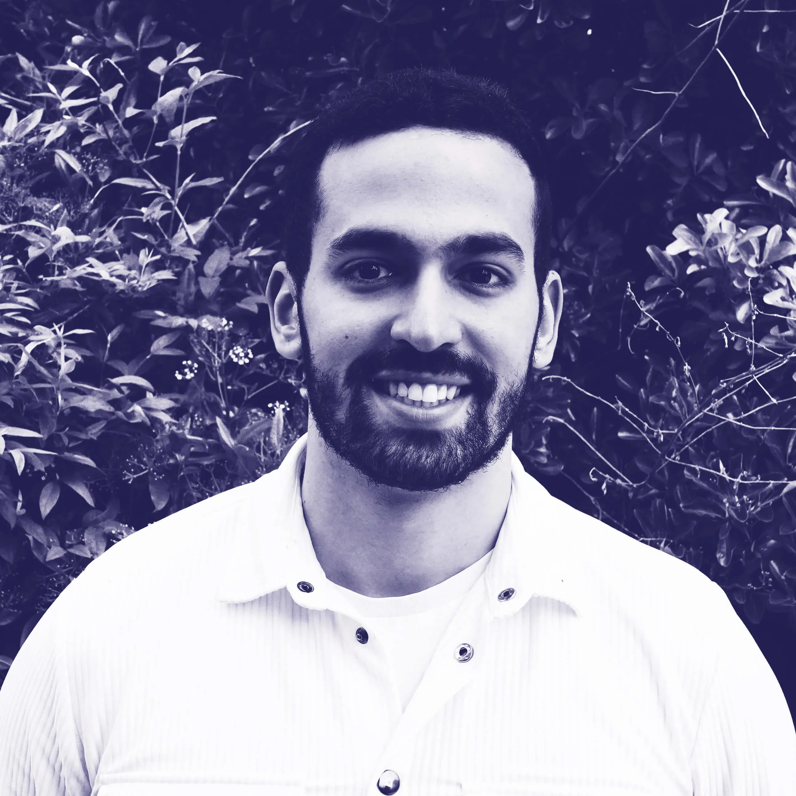 Black-and-white portrait of Yusuf Ben-Tarif